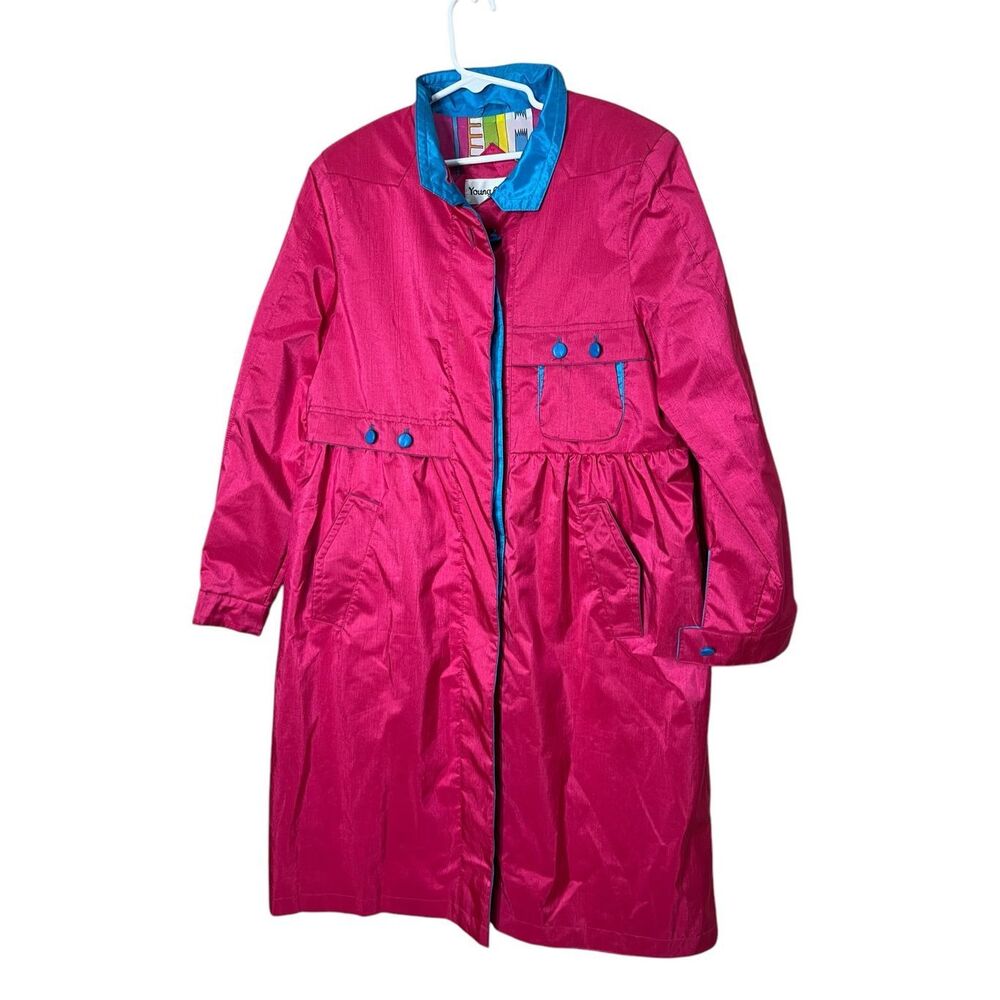 Vintage‎ Young Gallery 80s Girls Pink Rain Coat Size 10